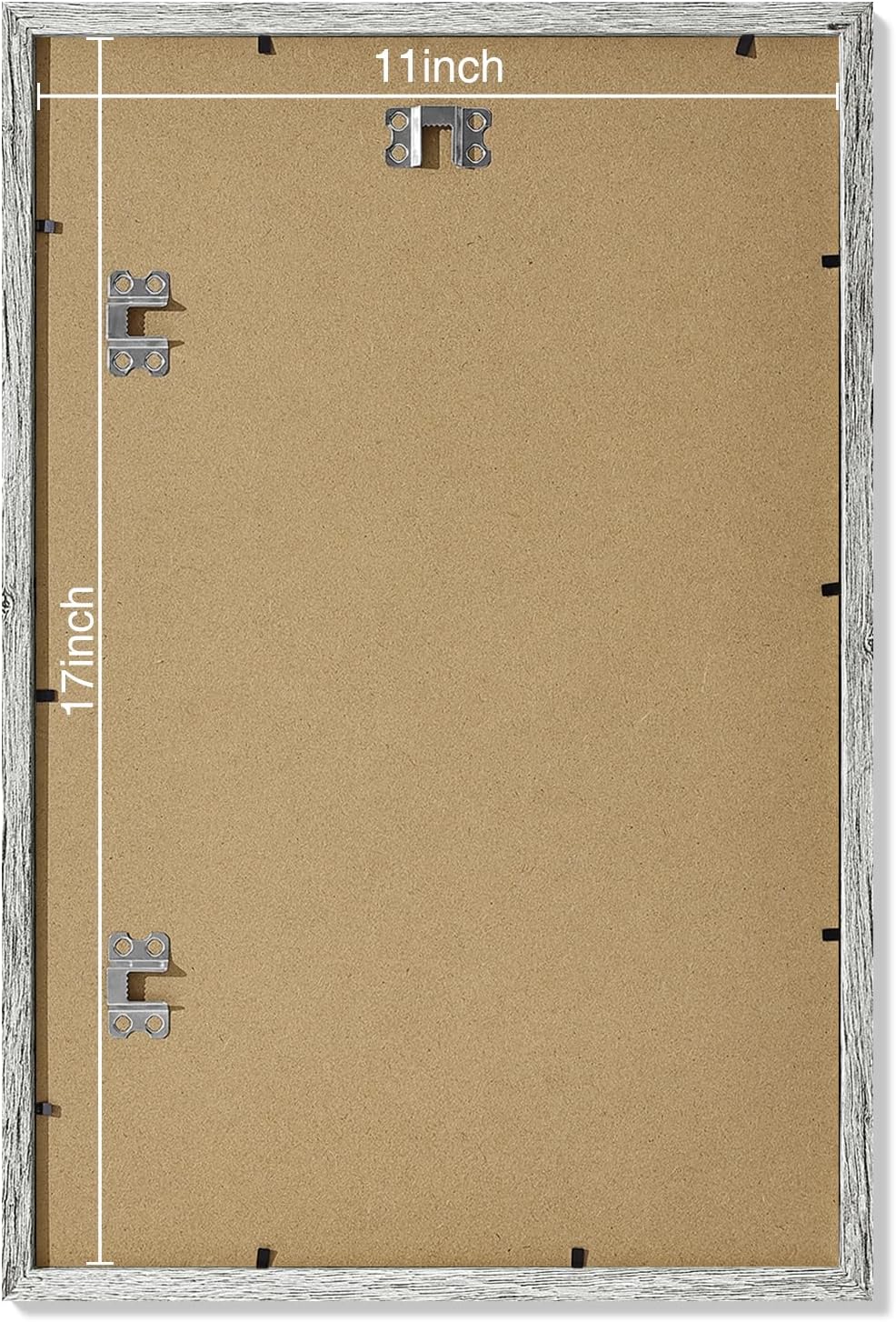 Vittanly 11x17 Picture Frames Set of 9, Shatter Resistant Plexiglass, Display 8x12 Pictures with Mat or 11x17 without Mat, Photo Frames for Wall Mount, Engineered Wood, Grey