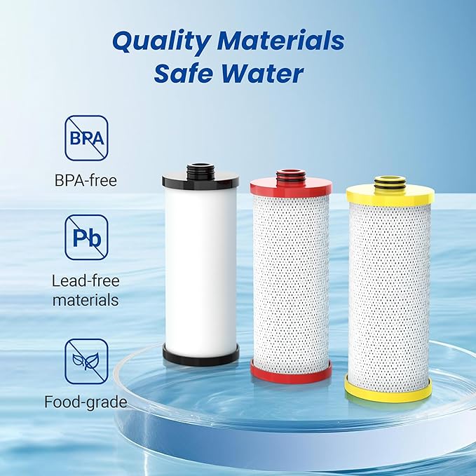 Waterspecialist Replacement for Aquasana® AQ-5300R Under Sink Water Filter, 600 Gallons Filter Life, Fit AQ-5300.55, AQ-5300.56 and AQ-5300.62, 3 Filters