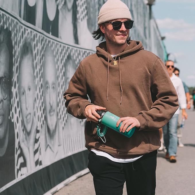 Farsea Insulated Water Bottle With Paracord Handle, Protective Silicone Boot and 2 Lids (Straw Lid & Spout Lid), Stainless Steel Water Bottle Wide Mouth, Double Wall Sweat-Proof BPA-Free, 24 oz