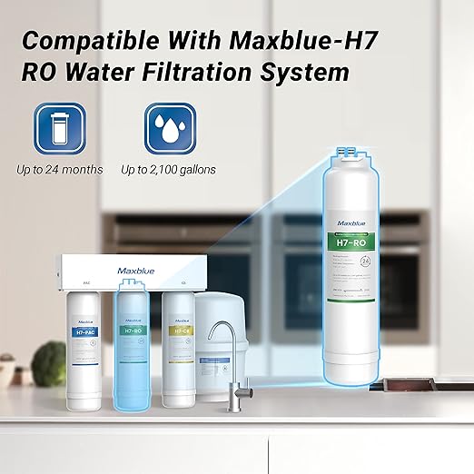 Maxblue MB-H7-RO Filter, 2-year Lifetime, Replacement for MB-H7 Reverse Osmosis System