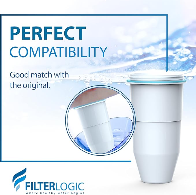 Filterlogic NSF/ANSI 42&372 Certified Replacement Water Filters, Water Pitchers, and Dispensers Reduce TDS, Chlorine and More (Pack of 3)