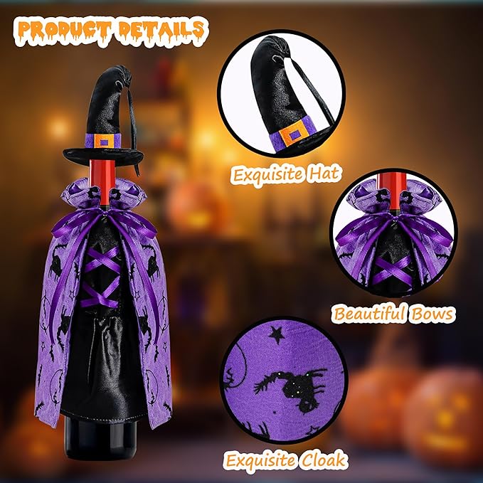 JOYEONDEF 2 Pieces Halloween Wine Bottle Cover Decorative Dracula Halloween Wine Cover Halloween Party Table Gifts