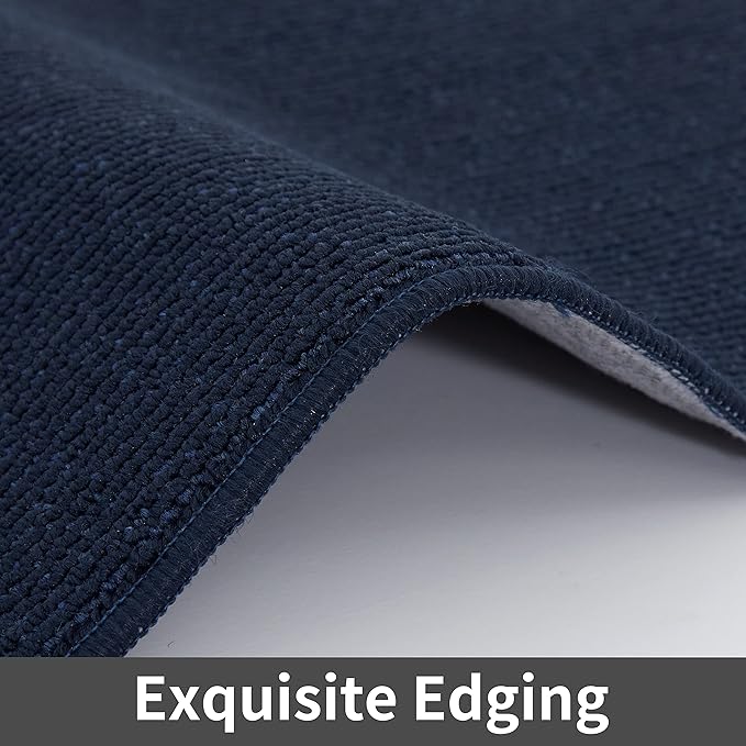 COSY HOMEER 24X60 Inch Kitchen Rug Mats Made of 100% Polypropylene Strip TPR Backing Soft Kitchen Mat Specialized in Anti Slippery and Machine Washable,for Kitchen, Floor Home,Office,Sink,Laundry,Navy