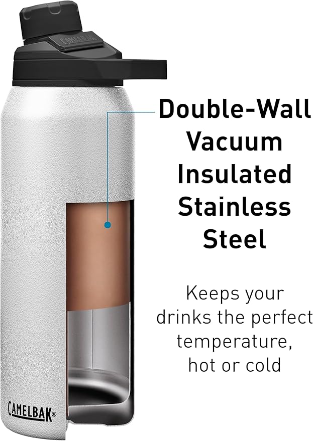CamelBak Chute Mag 32oz Vacuum Insulated Stainless Steel Water Bottle, White