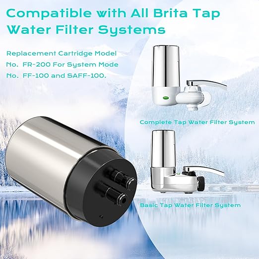 Replacement for Brita Faucet Filter, Faucet Water Filter - Fits All Brita Compatible with Brita Sink Filter, Brita® 36311 On Tap Faucet Filters System for Sink FR-200 FF-100, 2 Count