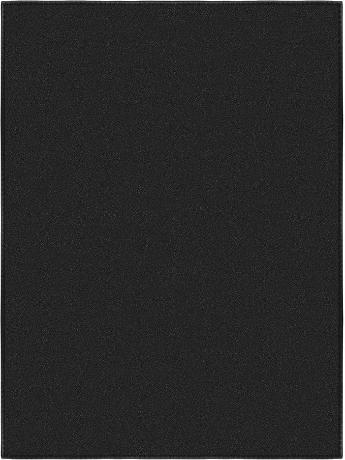 Machine Washable Modern Solid Design Non-Slip Rubberback 2x3 Traditional Area Rug for Entryway, Bedroom, Kitchen, Bathroom, 2'3" x 3', Black