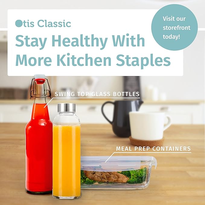 Glass Water Bottles 6 Pack With Sleeves and Stainless Steel Lids - 18oz Size - Leak Proof Caps, Reusable and Perfect For Travel and Storing Beverages Juice, Smoothies, Kombucha, Kefir, Tea