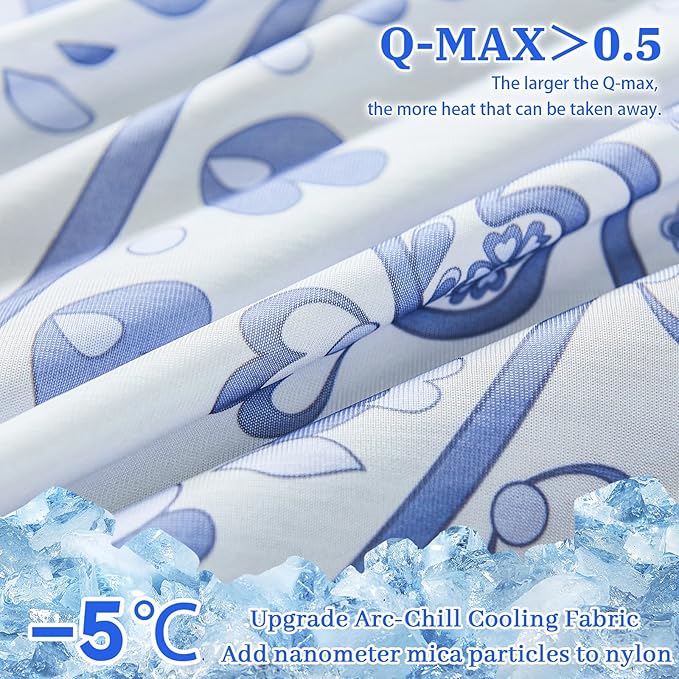 Cooling Pillow Cases for Hot Sleepers - Double Side Arc-Chill Q-Max>0.5 Cooling Fiber Cool Pillow Cases 2 Pack - Breathable Soft Cold Pillow Cases with Hidden Zipper (20" x 26")