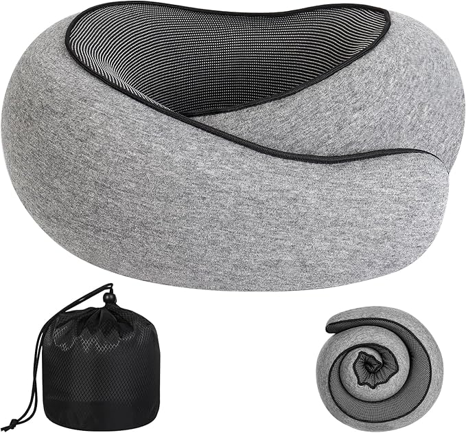Travel Pillow Neck Pillow 2024, Memory Foam Neck Pillow Airplane, 360° Travel Neck Pillow Soft Neck Pillow for Traveling, Portable Travel Pillows for Airplanes Offices and Cars
