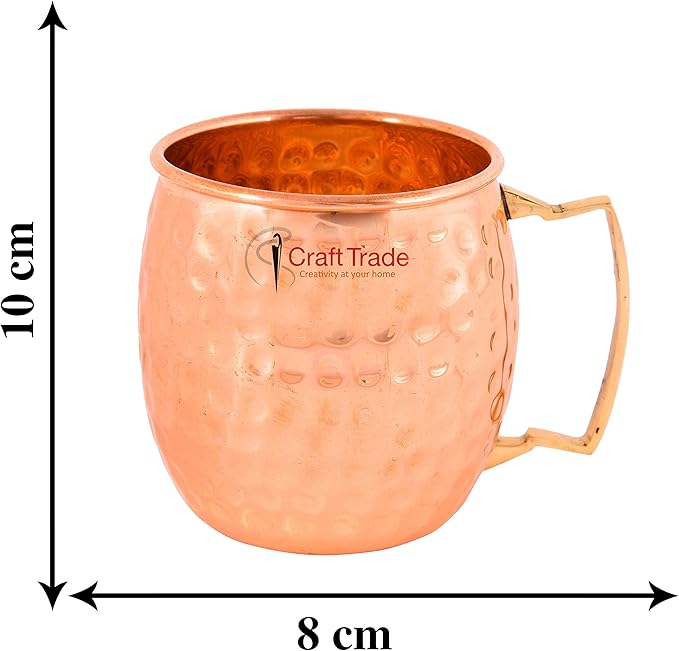 Moscow Mule Copper Mugs - Set of 4 Mug with Shot Glass 100% Handcrafted 16 oz Set with Premium Quality Cocktail Copper Straws and Jigger! - Pure Solid Mugs 4 Perfect Cocktail Mug