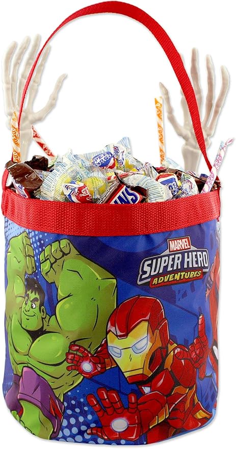 Marvel Super Hero Adventures Boys Collapsible Nylon Gift Basket Bucket Tote Bag