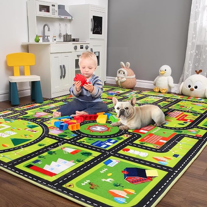 Kids Rug 3x5 Rug Baby Floor Mat Kids Educational Rug Area Rug for Classroom Play Mats for Babies and Toddlers Nursery Rug Kids Room Rugs for Bedroom Carpet Car Rug