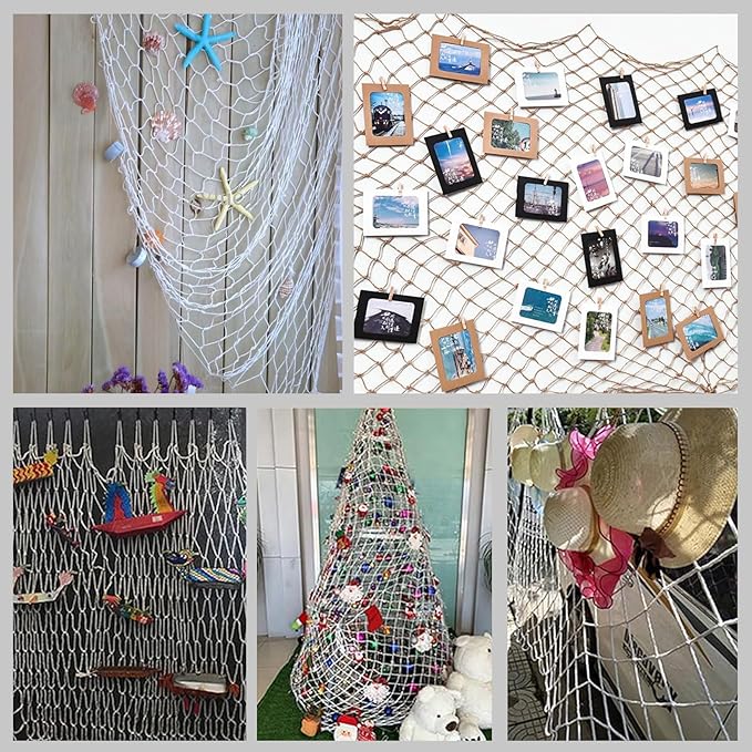 Rope Net Kids Safety Rope Netting Stairs Balcony Fence Safety Net Child Railing Playground Protection Rope Netting Indoor and Outdoor Decor Net White (6mm,1X3m)