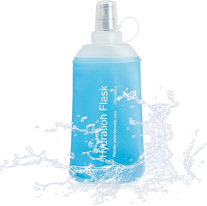 J.CARP 250ml Soft Flask Running Water Bottles, TPU Foldable Running Hydration Flask for Hydration Pack Cycling Hiking Climbing Outdoors Motorbike