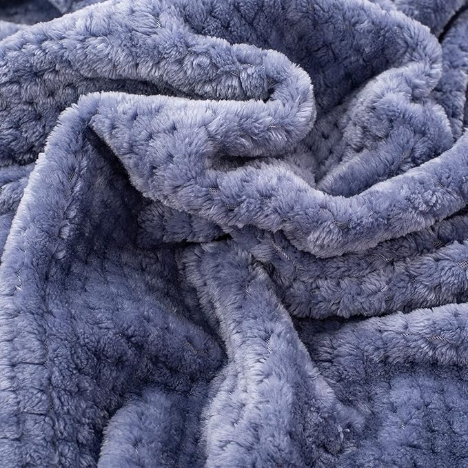 Fuzzy Blanket or Fluffy Blanket for Baby, Soft Warm Cozy Coral Fleece Toddler, Infant or Newborn Receiving Blanket for Crib, Stroller, Travel, Decorative (28Wx40L, XS-Pearl Blue)