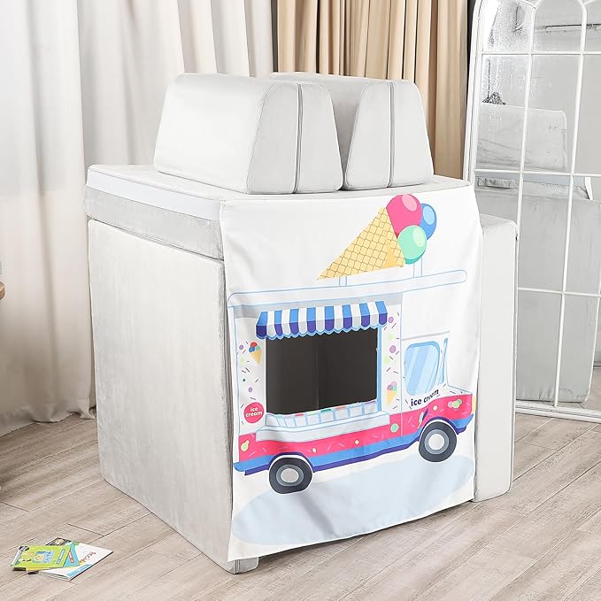 Play Panels for Kids Foam Play Couch, Ice Cream Store