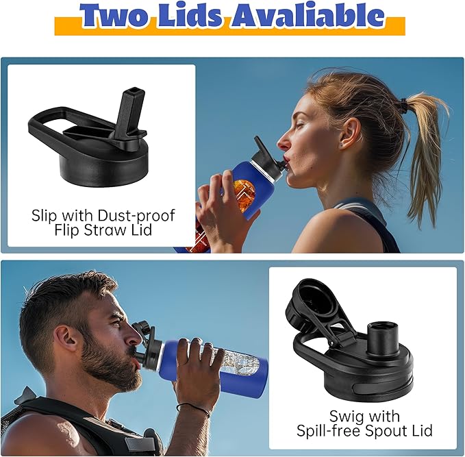 SIEROZUR 32 oz Glass Water Bottle with Straw and Handle Large Sports Motivational Water Bottle with Time Marker and 2 Lids, Leakproof Reusable Water Jug with Silicone Sleeve for Gym