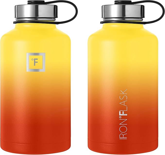 Iron Flask Sports Water Bottle - 64 Oz, 3 Lids (Straw Lid), Leak Proof, Vacuum Insulated Stainless Steel, Double Walled, Thermo Mug, Metal Canteen