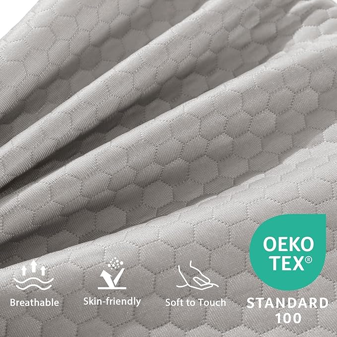 Sasttie Wedge Pillow for Sleep Apnea, 12 Inch Bed Wedge Pillow for Back Pain Relief, Adjustable Memory Foam Pillow Wedges for Sleeping Acid Reflux, Shoulder Pain Relief and Snoring, Light Grey