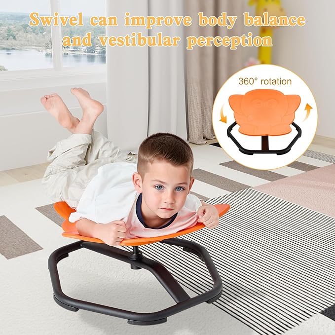 Spinning Chair for Autistic Kids Sit and Spin Chair for Kids Swivel Sensory Chair Elephant Spinning Seat Autism Sensory Chair Items for Sensory Room Training Balance Body Coordination