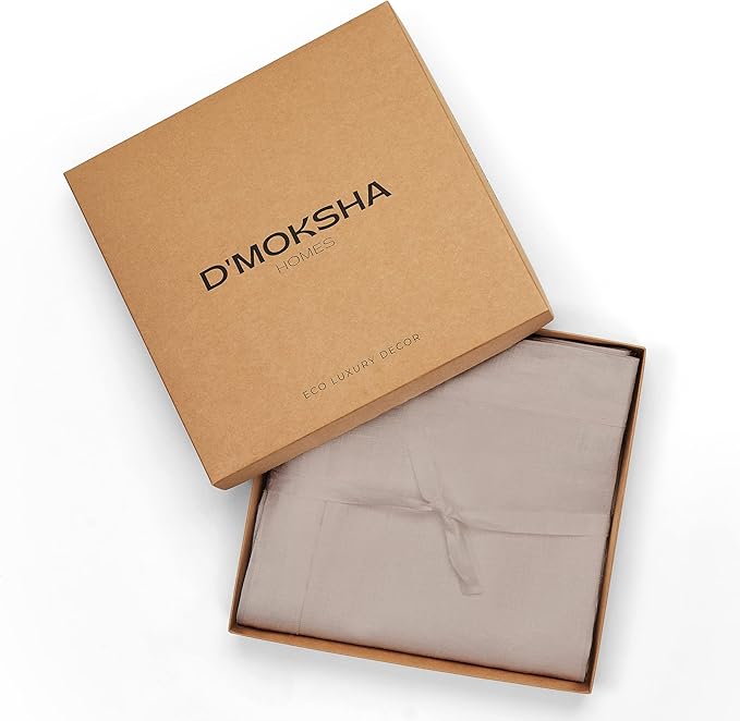 D'Moksha Homes Linen Tablecloth 60 x 140 Inch - 100% Pure Linen Natural Tablecloth - Machine Washable Dining Tablecloth for Rectangle Tables