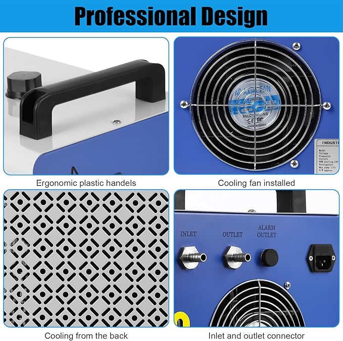 Industrial Water Chiller, 7L 2.64gpm CW-5000 Water Cooling System, Water Cooler for 40W-100W CO2 Laser Engraving & Cutting Machine, Laser Chiller Water Cooling Machine for Laser Cutter