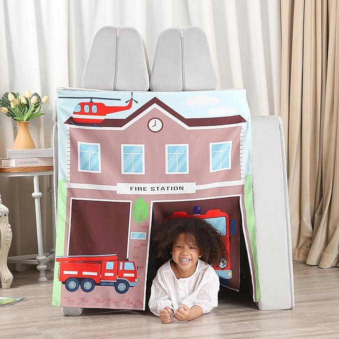 Play Panels for Kids Foam Play Couch, Fire Station