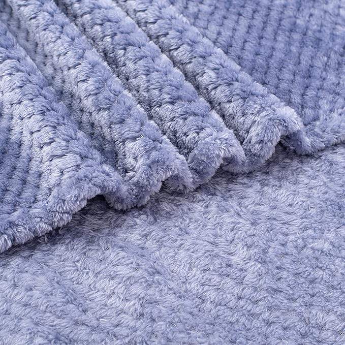 Fuzzy Blanket or Fluffy Blanket for Baby Girl or boy, Soft Warm Cozy Coral Fleece Toddler, Infant or Newborn Receiving Blanket for Crib, Stroller, Travel, Decorative (40Wx60L, M-Pearl Blue)