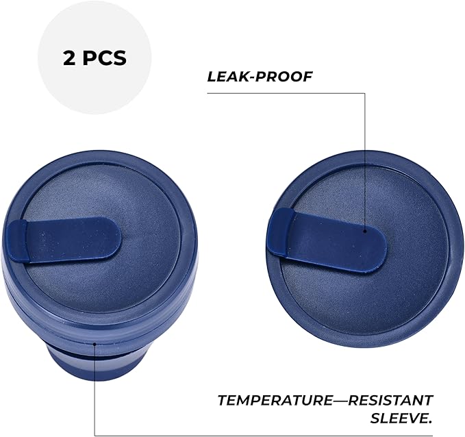 HYDRATE Collapsible Cups for Traveling - 400ml Reusable Cup with Lid for Camping, and On-the-Go Adventures - Foldable Cup - Portable Silicone Coffee Mug for Hot Drinks, Tea - Easy to Clean - Blue