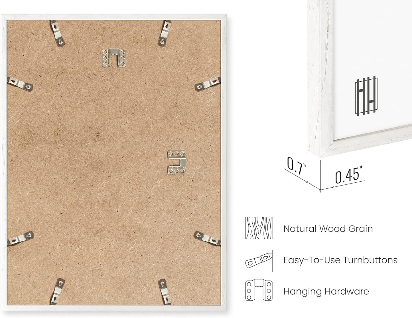 HAUS AND HUES Standalone White Oak Frames Set of 9-8x10