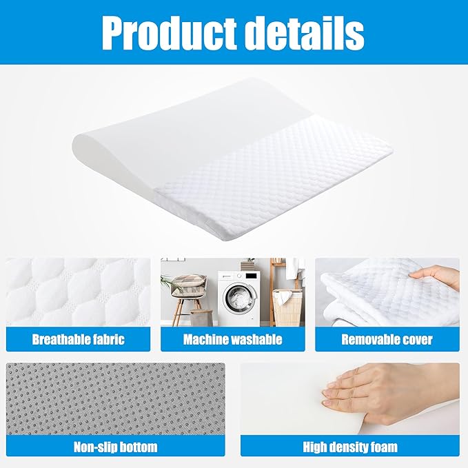 ROYALAY Lumbar Support Pillow for Sleeping Foam Pillow for Back Pain Relief Comfortable Bed Rest Pillow with Removable Cover Elevated Body Pillow for Back Support for side, back, and stomach sleepers