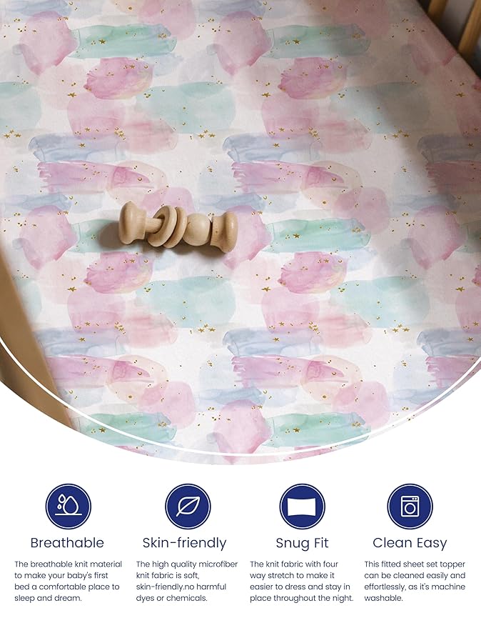 TotAha Premium Stretchy Crib Sheets (2-Pack)-Hypoallergenic, Silky Comfort, Buttery Soft, Calming Effect, All-Season Jersey-Knit Sheets, 9'' Extra Deep Pocket Sage