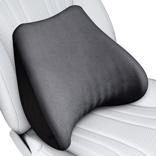 Soft Lumbar Support Pillow for Driving Seat 100% Memory Foam Lumbar Pillow for Lower Back Pain Relief, Lumbar Support Cushion for Car Seat, Office Chair Dark Grey