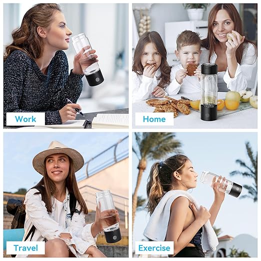 Hydrogen Water Bottle 2024, Portable Hydrogen Water Bottle Generator with SPE PEM Technology Water Ionizer, Ion Water Bottle Improve Water Quality in 3 Minutes, for Home, Office, Daily Drinking