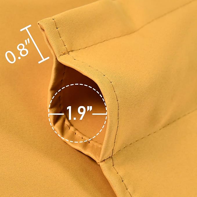 Gold Yellow Valance for Windows 42x18 Inch Solid Thermal Insulated Blackout Rod Pocket Kitchen Short Curtain Toppers Valance for Bathroom Living Room 2 Panels