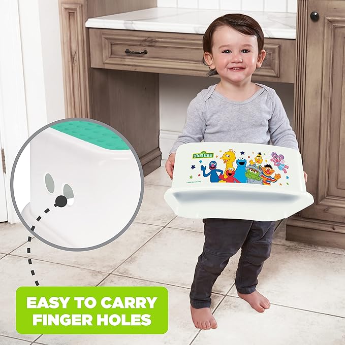 Sesame Street Sesame Squad Step Stool - Kids Step Stool, Potty Training, Non-Slip, Bathroom, Kitchen, Lightweight