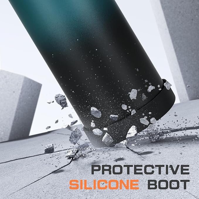 40 oz Insulated Water Bottle with Straw& Spout 2-in-1 Lid, Triple Wall Vacuum Stainless Steel Cold 48H, Leak Proof Sports Metal Flask Jug with Paracord Handle, Indigo Black