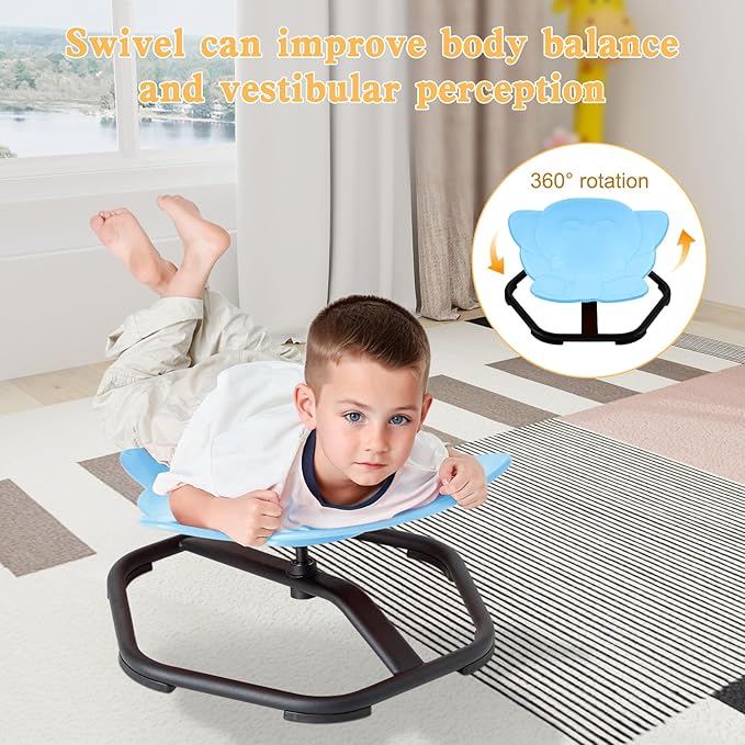 Spinning Chair for Autistic Kids Sit and Spin Chair for Kids Swivel Sensory Chair Elephant Spinning Seat Autism Sensory Chair Items for Sensory Room Training Balance Body Coordination