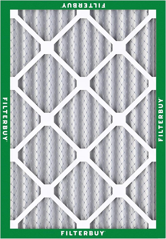 Filterbuy 18x24x2 Air Filter MERV 8 Dust Defense (12-Pack), Pleated HVAC AC Furnace Air Filters Replacement (Actual Size: 17.38 x 23.38 x 1.75 Inches)
