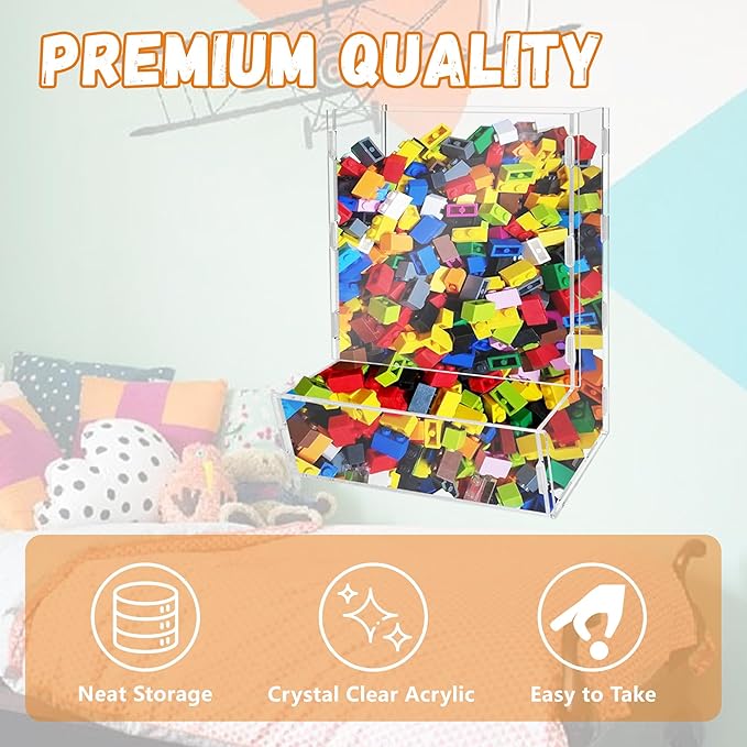Wall Toy Dispenser, Toy Car Organizer, Hanging Organizer and Storage Bin for Children's Room, Toy Storage for Blocks, Cars, Snacks, Darts