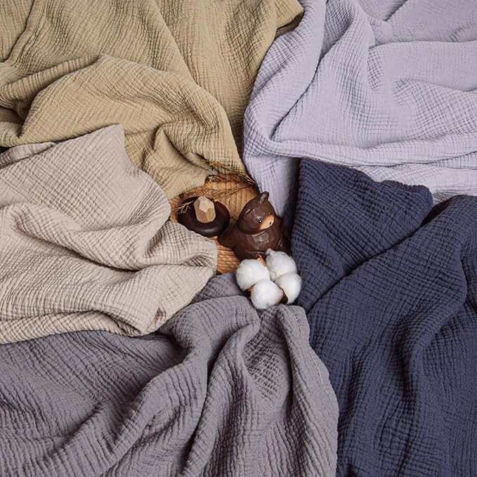 Lulu moon Muslin Quilt Blanket, Crib Blanket for Baby and Toddler,47x47 Inches(Purple)