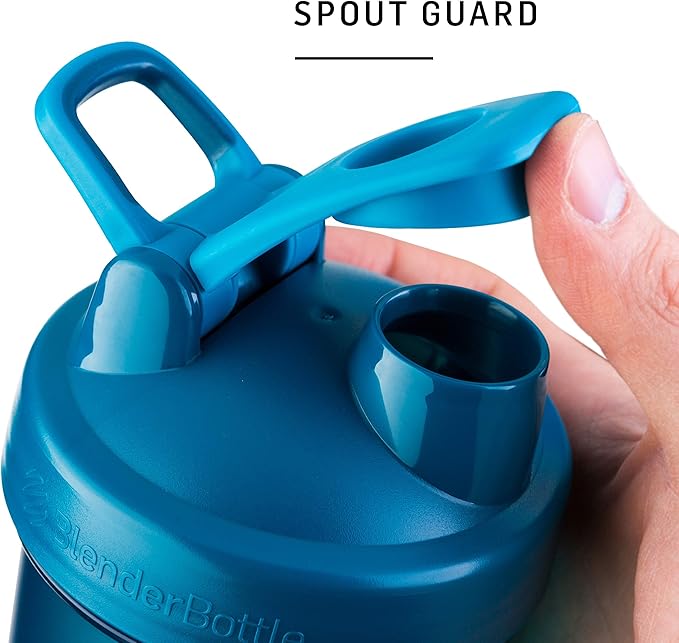 BlenderBottle Classic V2 Shaker Bottle Perfect for Protein Shakes and Pre Workout, 28-Ounce, Ocean Blue