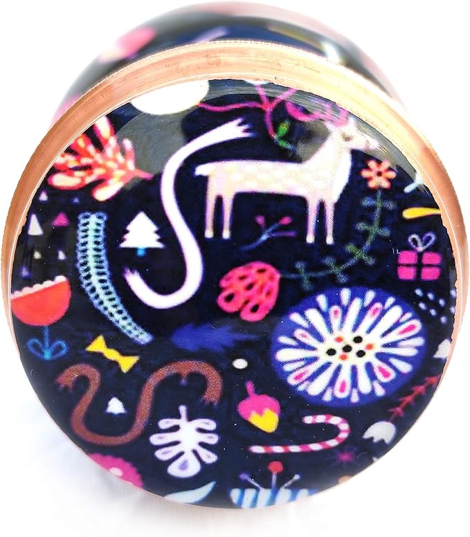 Pure Printed Copper Water Bottle - Leak Proof Ayurvedic Drinkware Copper Vessel for Sports, Gym, Outdoors, Yoga, Health Benefits (30 oz)