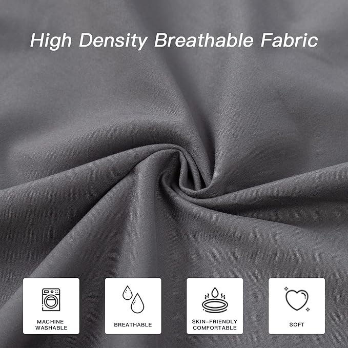 DOWNCOOL Luxury Full Body Pillow Insert with Fiber Cover - Ultra Soft Body Pillow for Sleeping - Breathable Long Bed Pillow Insert, 20"x54"(Grey, with Cover)