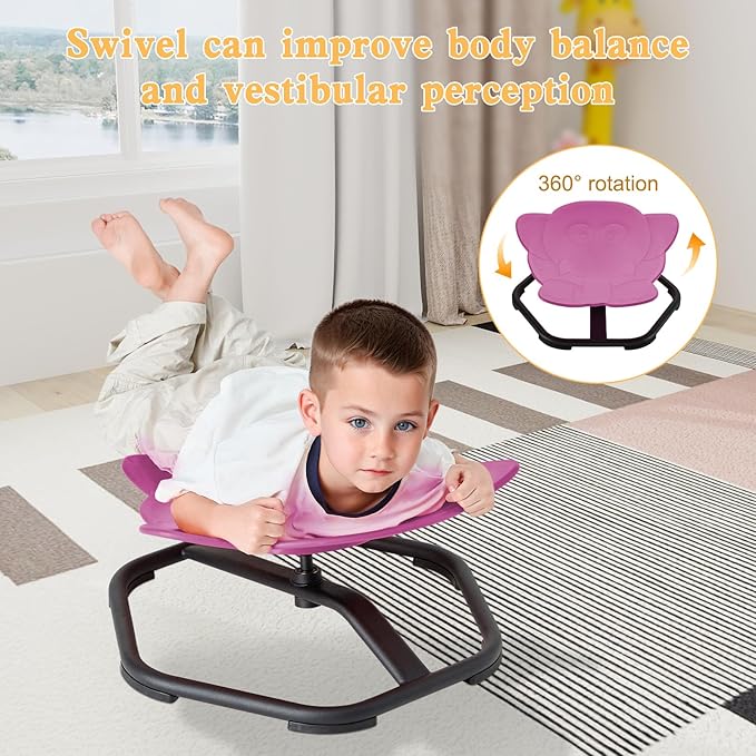 Spinning Chair for Autistic Kids Sit and Spin Chair for Kids Swivel Sensory Chair Elephant Spinning Seat Autism Sensory Chair Items for Sensory Room Training Balance Body Coordination