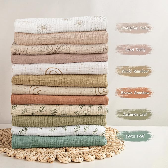 Muslin Bassinet Sheets Baby: Cotton Bassinet Sheets Fitted for Boys and Girls - Bassinet Sheets for Oval Rectangle or Hourglass Mattress(Khaki Rainbow)