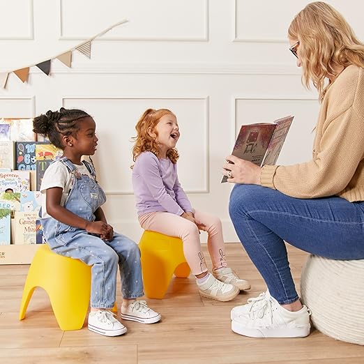 ECR4Kids Ayana Stool Set, Flexible Seating, Yellow, 4-Pack