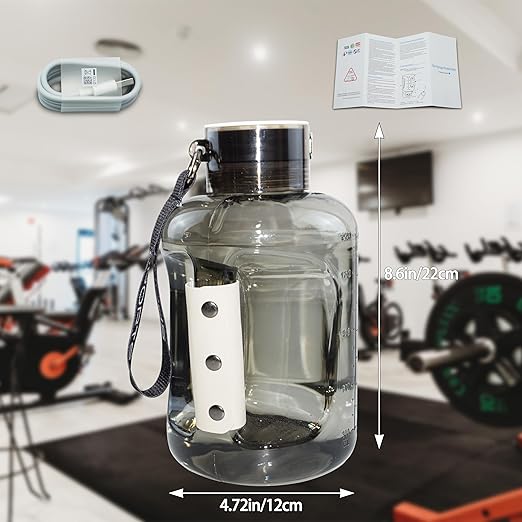 Hydrogen Water Bottle with 50 Oz/1.5L Capacity, Sports Hydrogen Rich Water Generator with SPE/PEM Technology for Gym Home School Travel - Grey