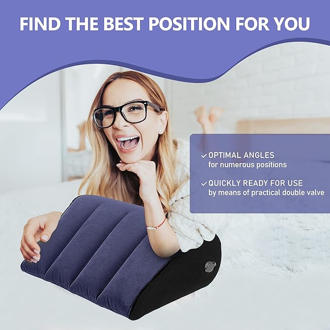 Prosixtoy Wedge Leg Elevation Pillow-Neck Pillows for Pain Relief Deep Sleep Bed Cushion Body Pillow-Knee Pillow Lumbar Support Pillow for Back Sleeper,Fast Inflating Deflation(Blue)