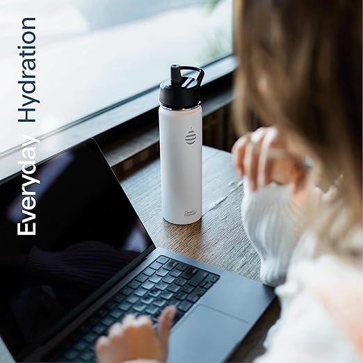 Clearly Filtered 20oz Water Bottle/Targets 220+ Contaminants/Double-Wall Insulated Stainless Steel Filtered Water Bottle BPA/BPS-Free Phthalate-Free Filters Fluoride Lead Chlorine (Pink)